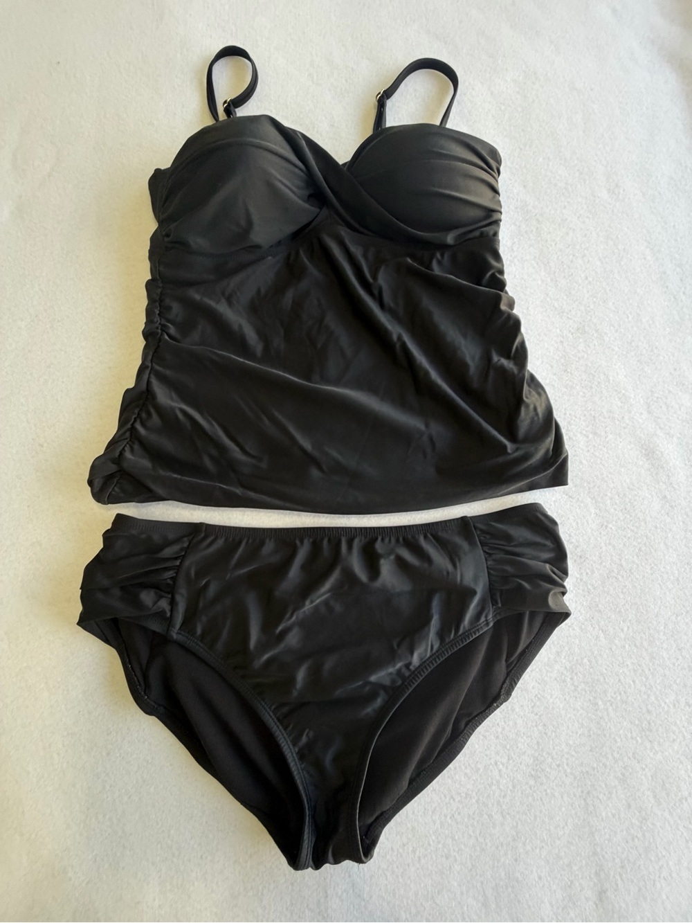 2 bamboo Classic Black Two-Piece Tankini Swim Set for Women